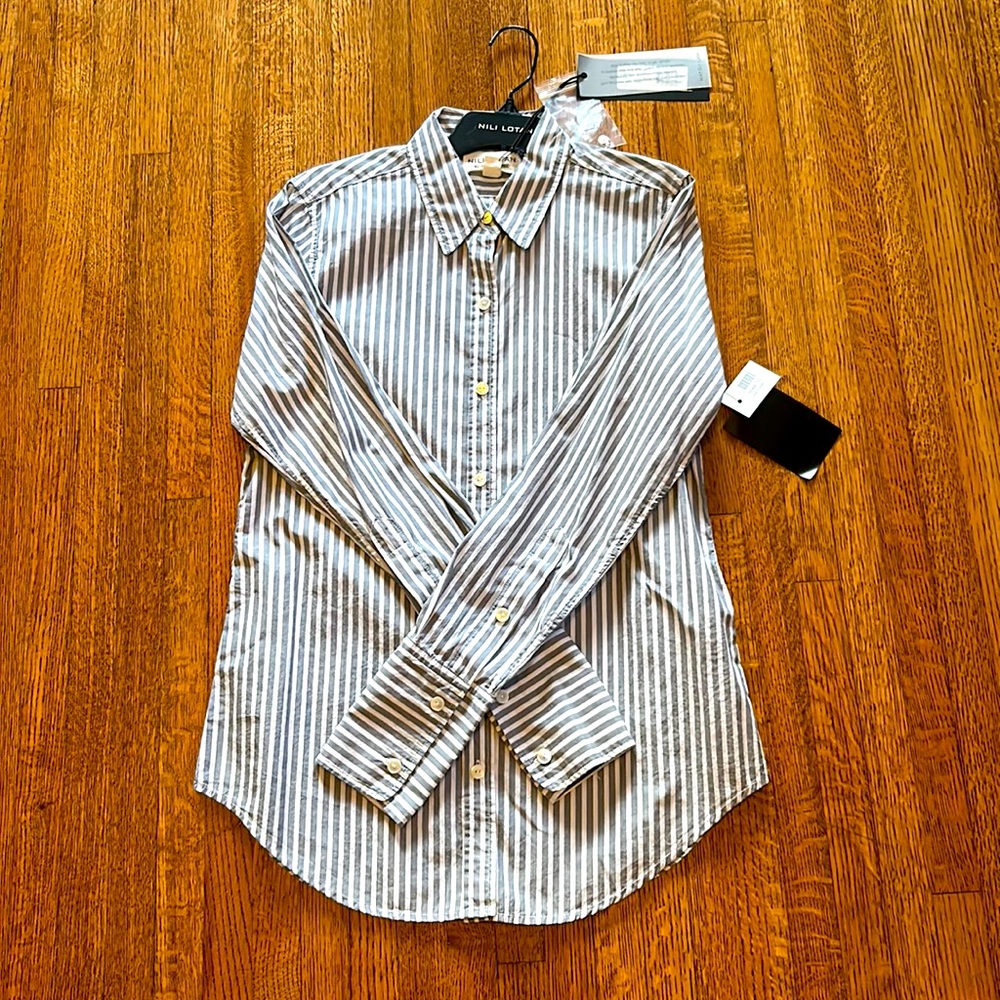 NWT Striped cotton Nili Lotan shirt
